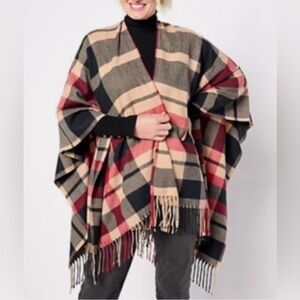 Belle by Kim Gravel Wrapping All The Way Holiday Ruana Wrap One Size Missy